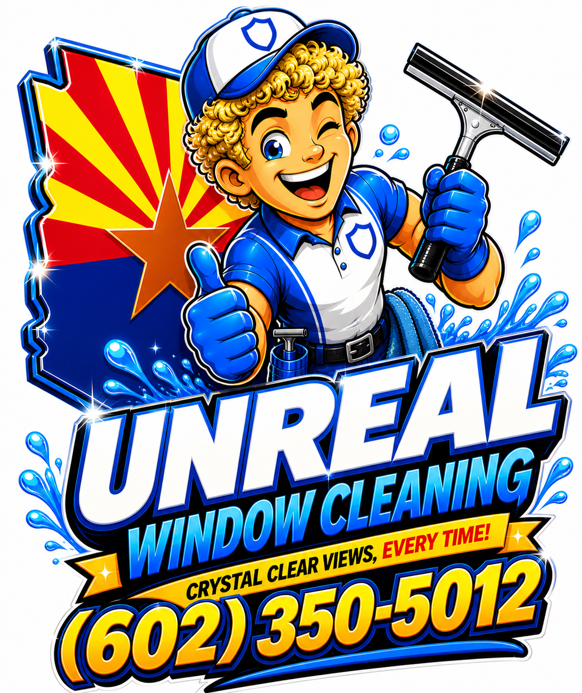 Unreal Window Cleaning mascot